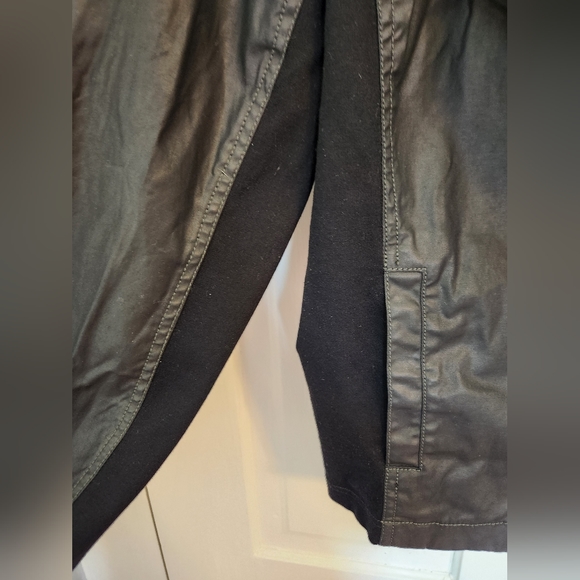 Eileen Fisher Black Waxed Cotton Moto Jacket Size Large - Picture 4 of 8